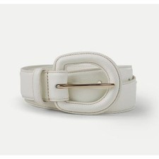 Veronica Beard x Gavazzini Martina Pebbled Leather Belt XXS NWT 180 OFF WHITE