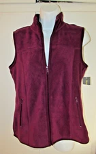 Style & Co Women's Sleeveless Zip-Front Polar Fleece Vest Small Cranberry NWT's.