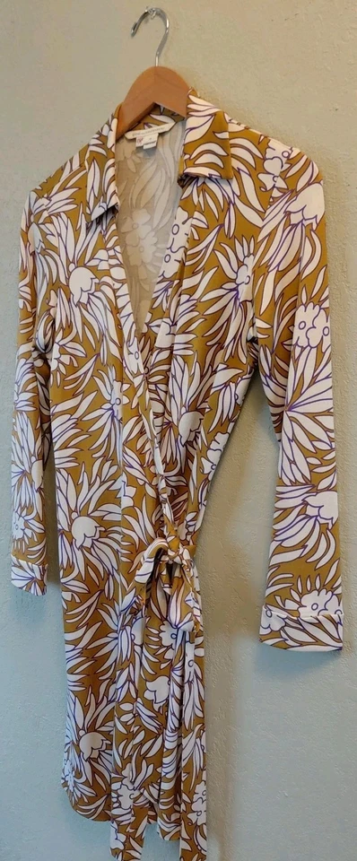 Vestido envolvente de seda manga larga para mujer Diane von Furstenberg talla 12  Foto 4 de 4