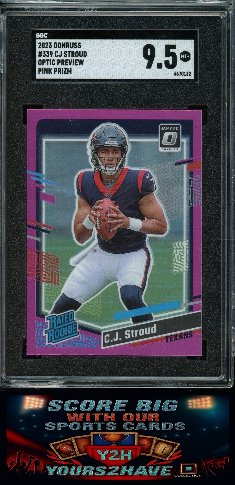 CJ Stroud 2023 Donruss Optic Preview Pink Prizm #339 SGC 9.5 TEXANS