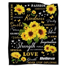 Sunflower Gifts for Women, Sunflower Blanket 60''x80'' Positive Healing Throw...