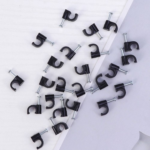 500pcs Plastikkabelklammern Klemmen mit Stahlnagelkabelmanagement -Drahtklammern - 第 10/12 張圖片