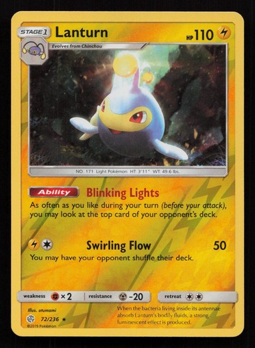 LANTURN 72/236 RARE COSMIC ECLIPSE POKEMON REVERSE HOLO NM/M