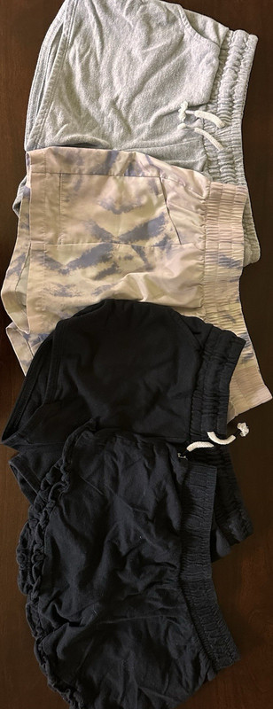 Girls Shorts Lot of 4 Size M Black/Beige/Gray Drawstring 2.5"