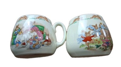 Vintage Royal Doulton Bone China Bunnykins Petter Rabbit Tea Cups Set Of 2