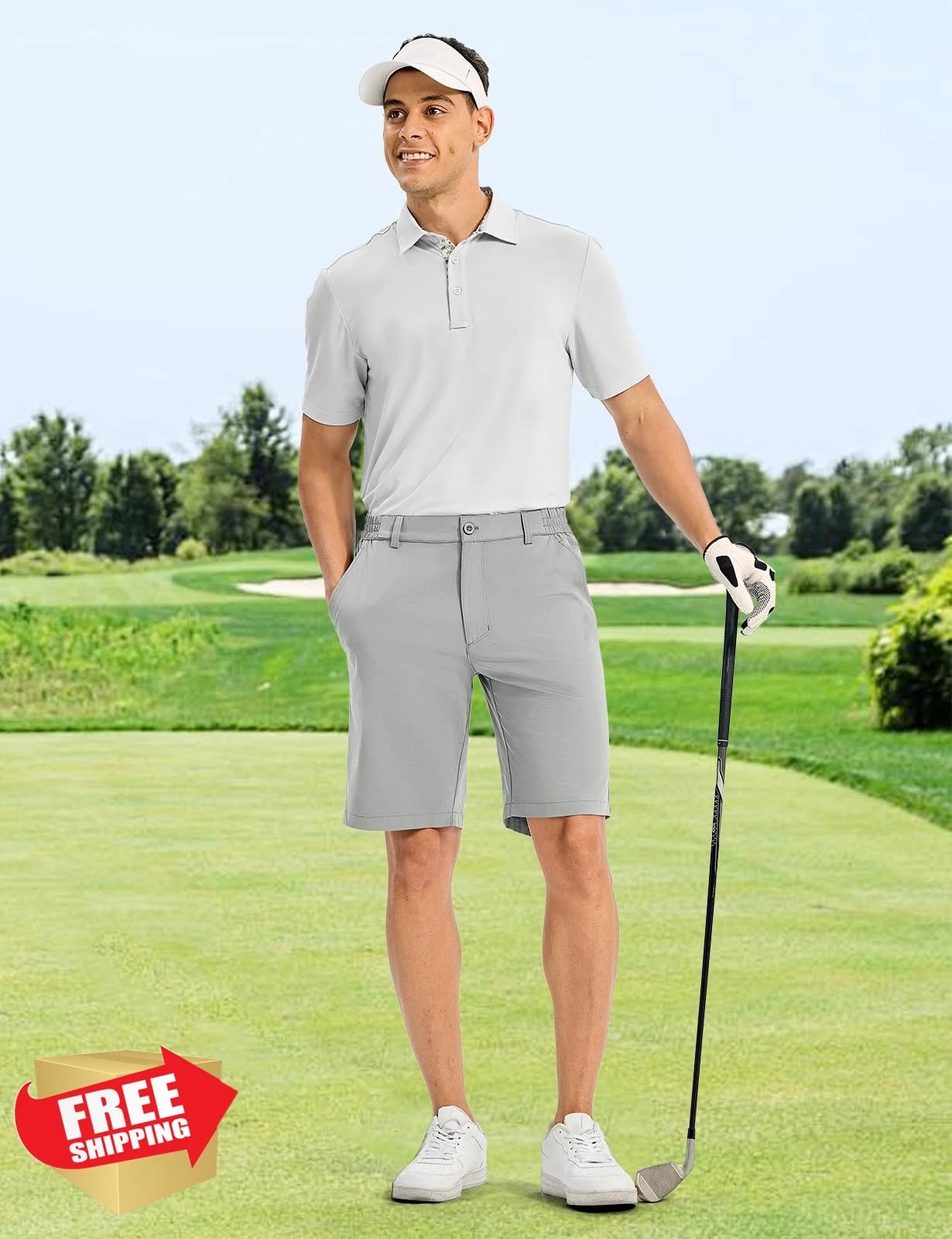 TBMPOY Men's Golf Shorts 10" Stretch Quick Dry Flat Front