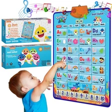 Educational Baby Shark Learning Toys Set for Toddlers Ages 1-4, Musical Mat