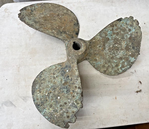 Bronze 3 Blade Ship Propeller 22" D  Vintage Rare Unique Historic 26 lbs.