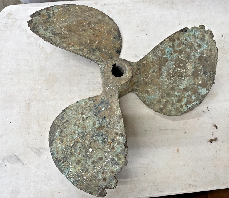 Bronze 3 Blade Ship Propeller 22" D  Vintage Rare Unique Historic 26 lbs.