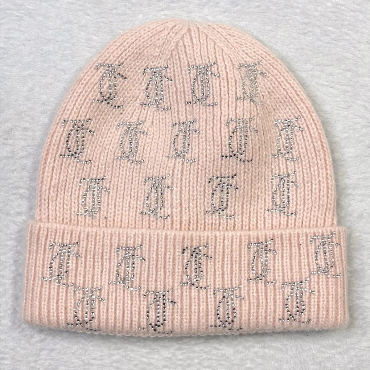 Juicy Couture Y2K 2000s Brown Knit Brim Beanie Hat Gold Dog Charm Wool Blend OS Juicy Couture Women main image 2