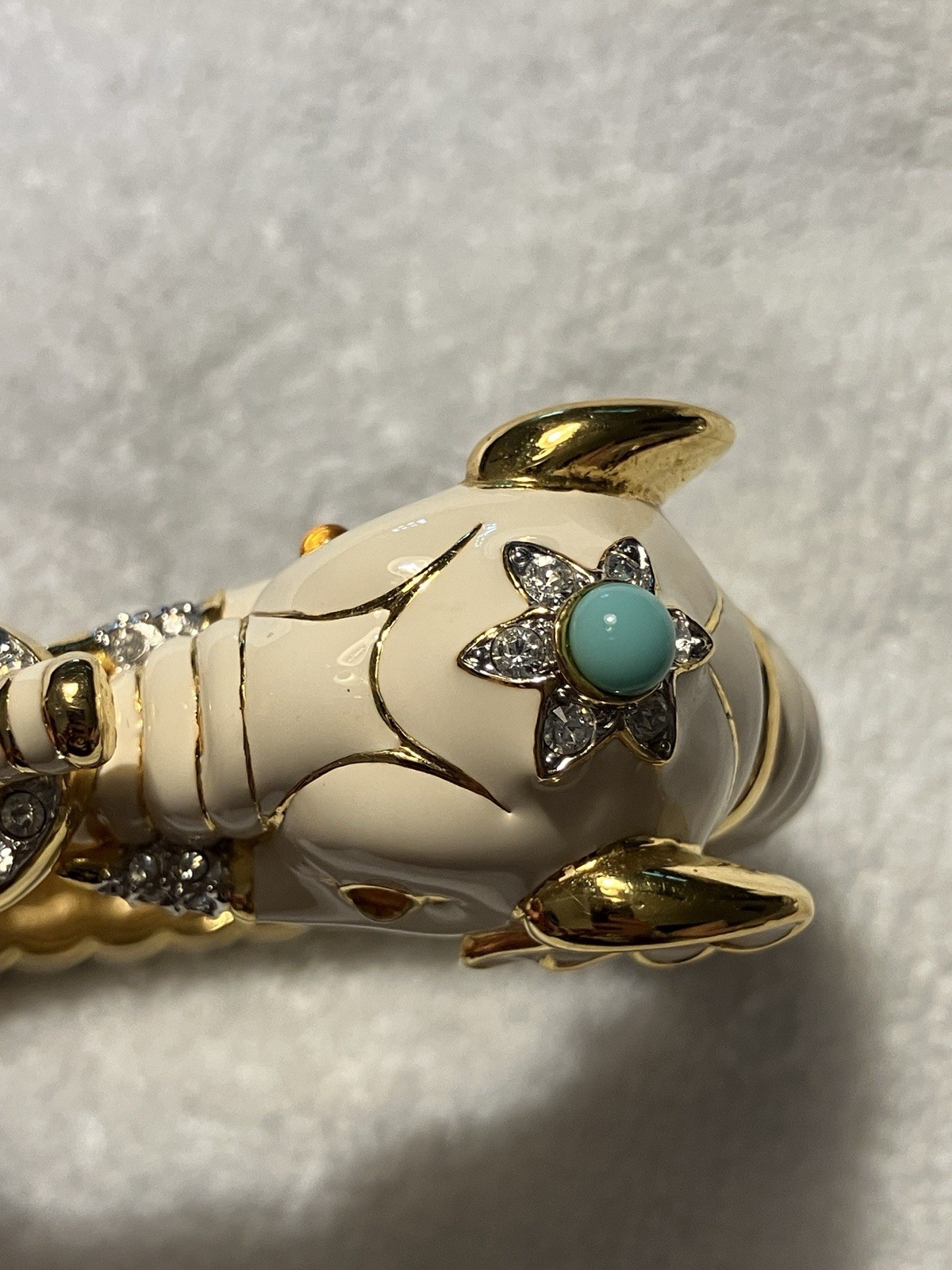 Vtg Kenneth Jay Lane KJL Faux Cabochon 3D IVORY E… - image 8