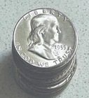 (20) Roll 1955 Franklin Silver half Dollars Gem Bus Better Dates