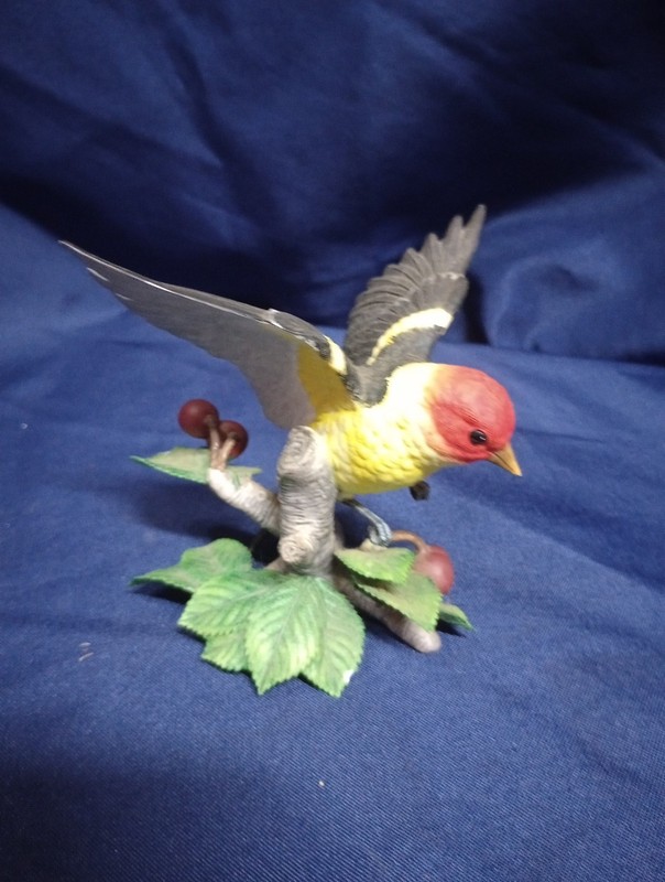Handcrafted Porcelain Bird, Lenox Collection.  "Western Tanager" 