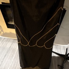 DDNY by Danielleca Black Long Dress Contrast Trim Solid Plus Size 18