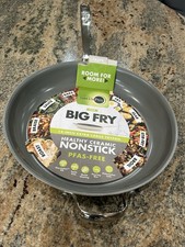 GreenPan The Big Fry 14” Healthy Ceramic Nonstick Fry Pan Skillet Blue Open Box