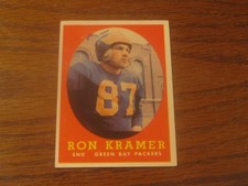RON KRAMER 1958 Topps Football Rookie Card # 58  PACKERS ex +. rookie card picture