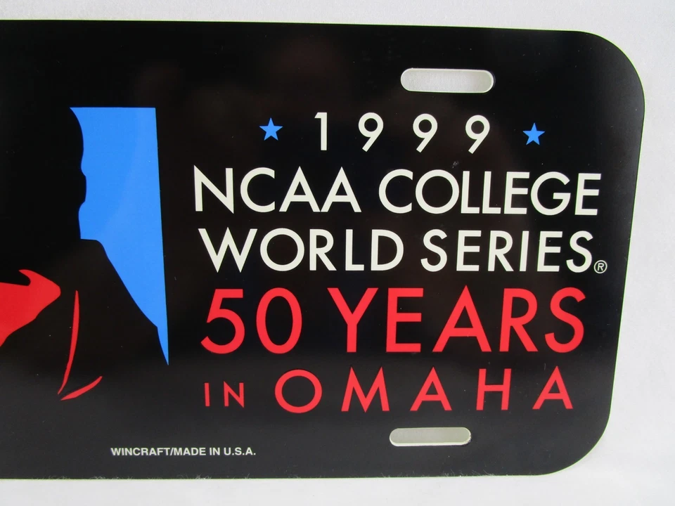 1999 NCAA College World Series Baseball 50 Years in Omaha License Plate Used - Image 3 of 4