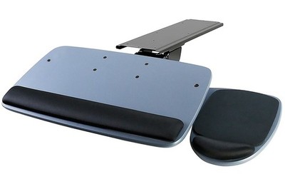 Mount-It! MI-7137 Adjustable Keyboard And Mouse Tray, 20-1/2'', Blue