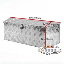 Aluminum 35x12x12 Trailer Tongue Tool Box Pickup Truck Bed Storage Toolbox