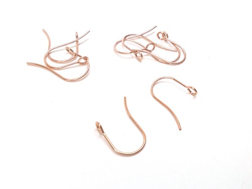 50 pcs 304 Stainless Steel Earring Hooks with Front Loop Hole – 18mm - Rose Gold - 第 1/3 張圖片