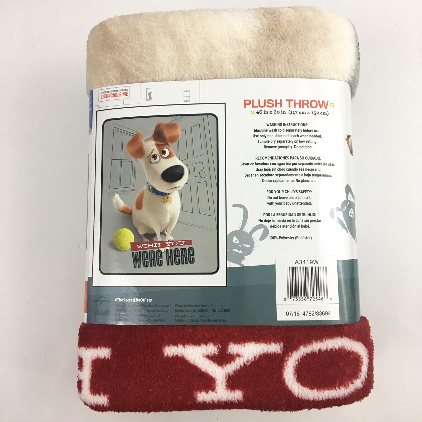 The Secret Life Of Pets Plush Throw Blanket Max Wish You Were Here Dog 46x60 Kids Teens At Home Home Garden The Secret Life Of Pets Plush Throw Blanket Max Wish You Were Here Dog 46x60 Kids Teens At Home Home Garden