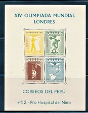 PERU 1956 OLYMPICS MELBOURNE O/P S/S NOTED IN SCOTT AFTER C81A CV $18