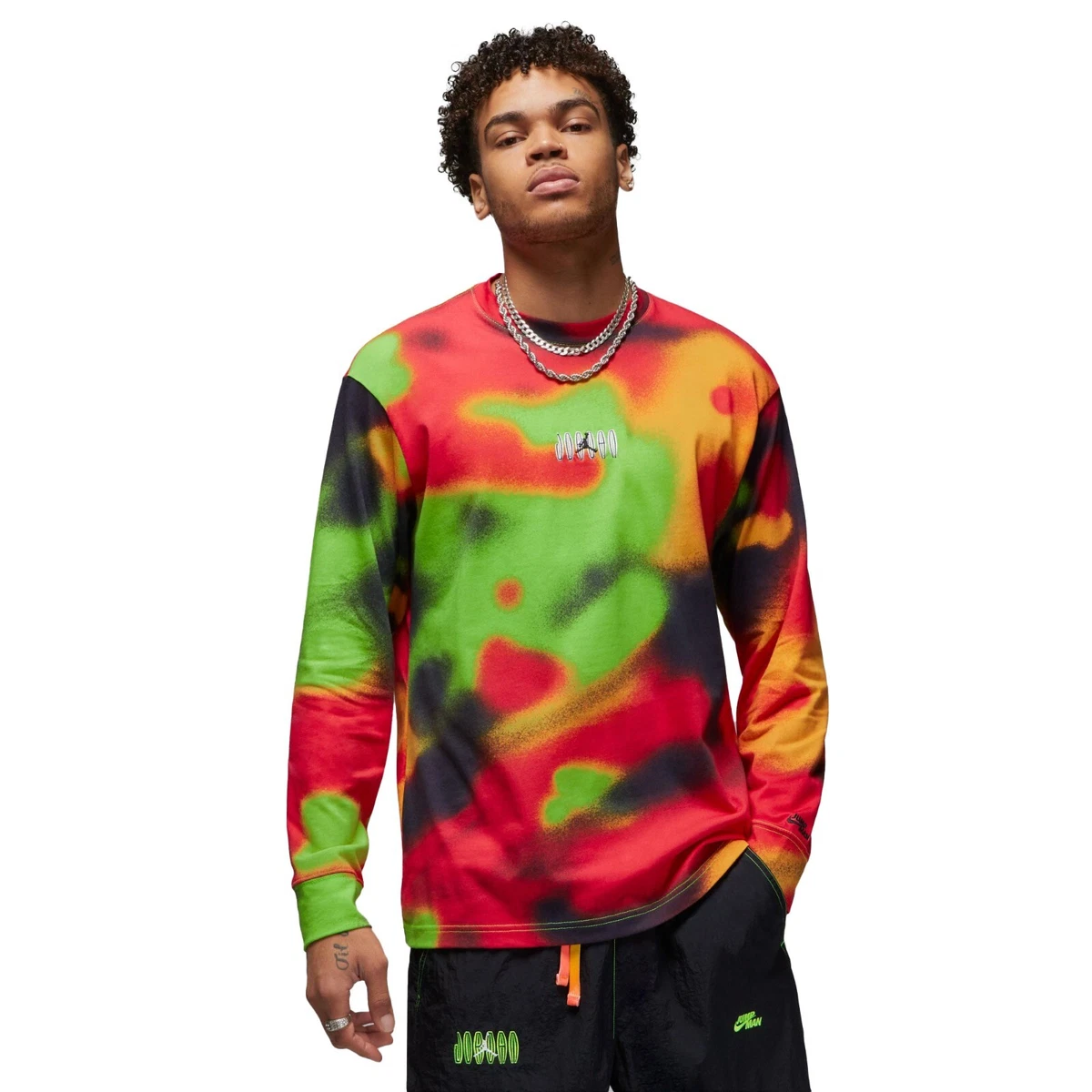 Jordan Flight MVP 85 Men s Long Sleeve T Shirt Black Infrared
