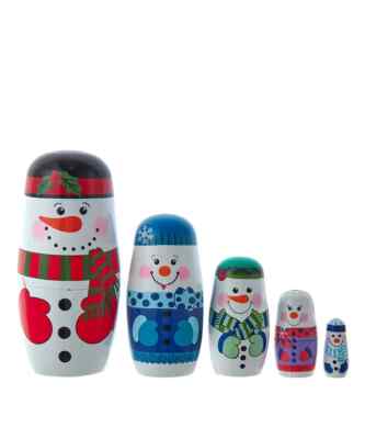 SNOWMAN NESTING DOLL Christmas Decoration 5-Piece Set, by Kurt Adler