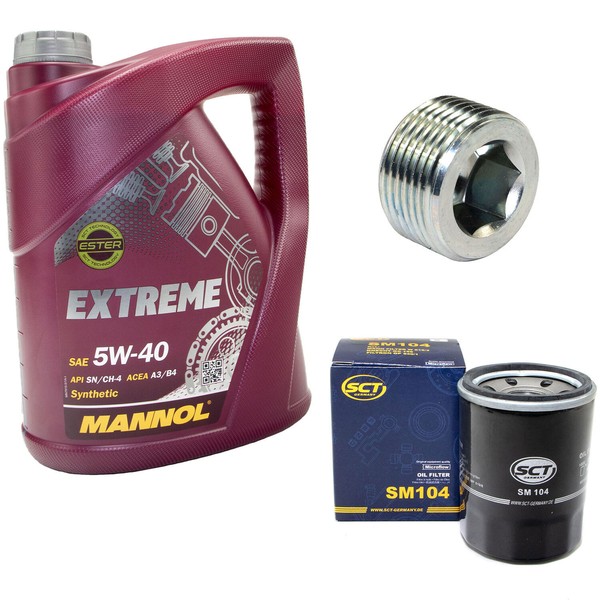 MotoröL ÖLfilter SM104 Set 5W40 5 Liter + ÖLablassschraube FüR Fiat 500 Punto-image