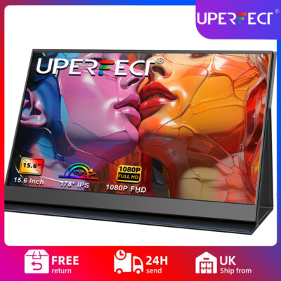 UPERFECT Tragbarer Monitor, 15,6 Zoll Mobiler Monitore 2000:1 Display USB C HDMI