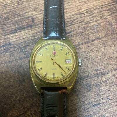 Rado 990 Watch Automatic 25 Jewels Round 40mm Black Leather Band Men Swiss