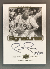PAUL PIERCE 2013 Upper Deck All Time Greats Basketball Kansas Signatures 30/50 
