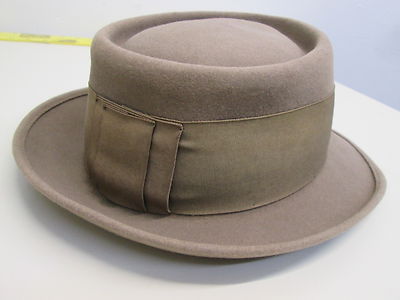 VTG 1950's ? Penney's Marathon brown tan felt Men's 7 1/8 size