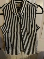 Banana Republic Women's Tops~Dark Grey & White Striped Tank Top~Size 12