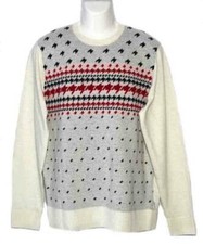 Ben Sherman Fair Isle Crew Neck Sweater Wool Blend Men's Slim 2XL