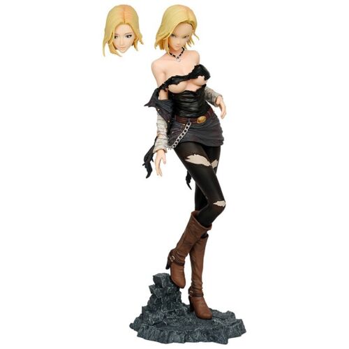11" Anime Dragon Ball Android 18 PVC Figure Statue Collection Toys 2 Heads w/box - 第 1/12 張圖片