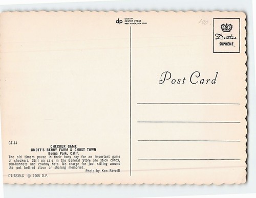 Postcard Checker Game Knott's Berry Farm & Ghost Town Buena Park California USA - Picture 2 of 2