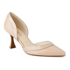 Womens Slip On Low Heel Bridal Pumps Shoes Ladies Pointed Toe Xmas Party Pumps