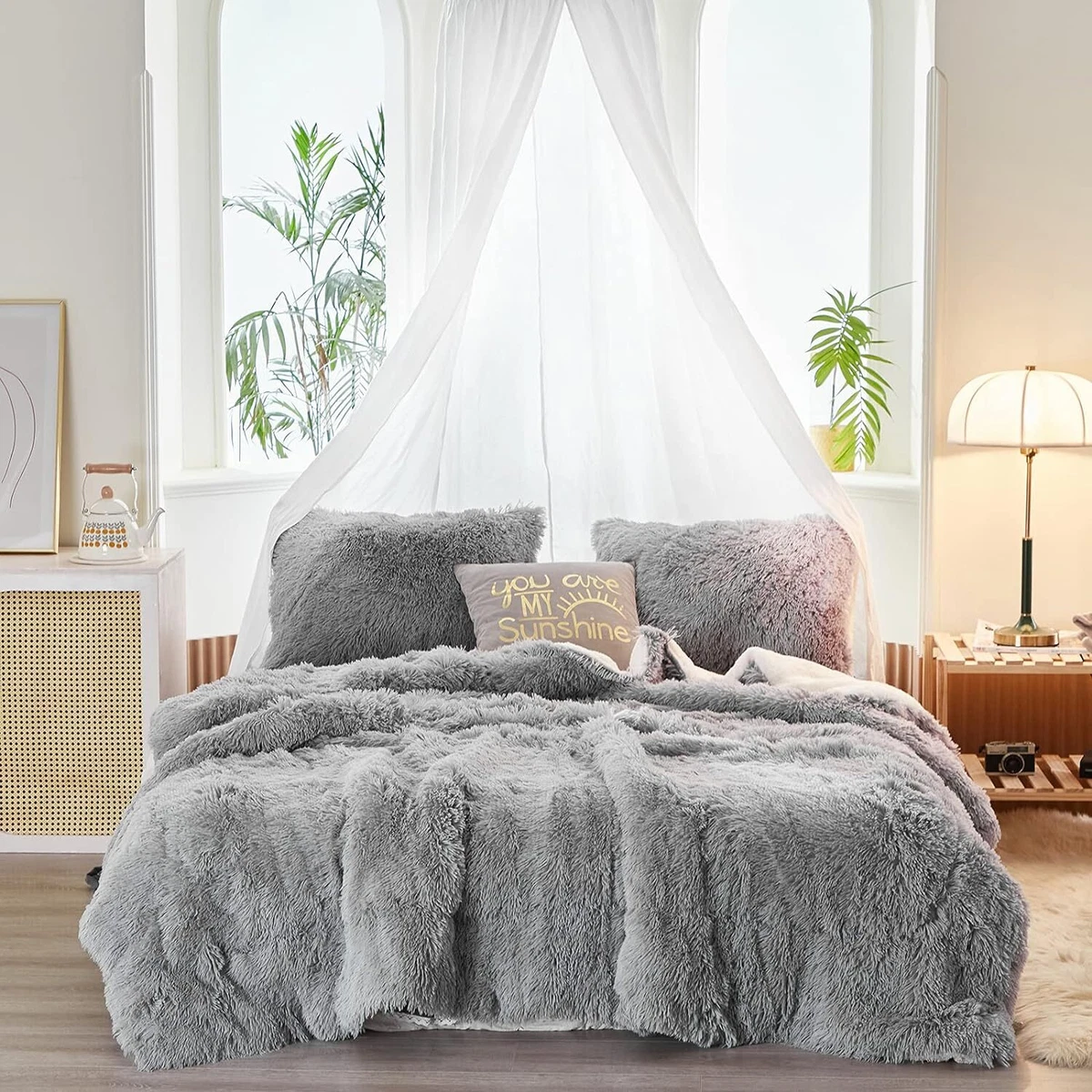 Faux fur king cheap size pillow shams