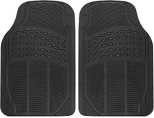 New 2 Pc All Weather Rubber Front Car Truck Suv Van Black Auto Liner Floor Mats