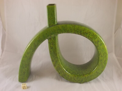 Vintage Keramik Vase BERTONCELLO CERAMICHE Design Roberto Rigon grün Italy 70er