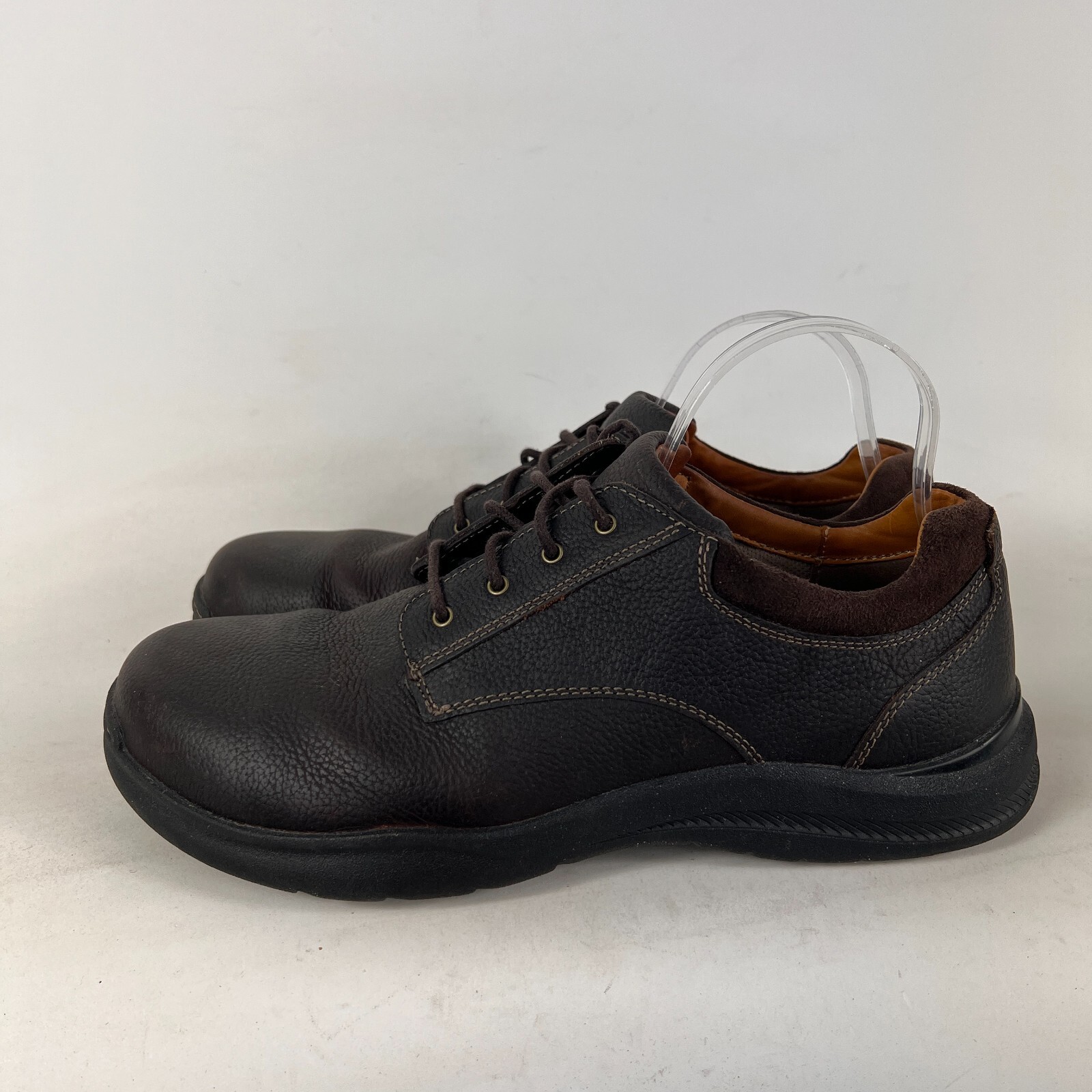 SAOLA Mocassini LLbean scarpe uomo taglia 10 5 pelle marrone ciottolato stringati ufficio minimal