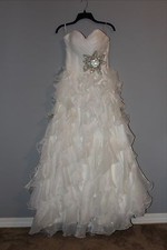 Custom Designed White Strapless Pageant Dress Size 2-4