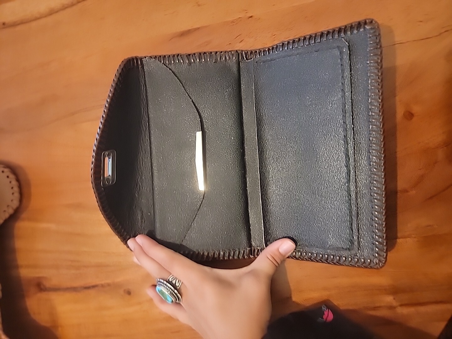 VINTAGE Handmade Hand Tooled Patchwork Leather Pu… - image 12