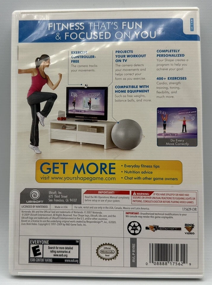 Your Shape Wii Jenny McCarthy Ubisoft Complete With Manual Free Shipping 2009 - Image 2 of 3