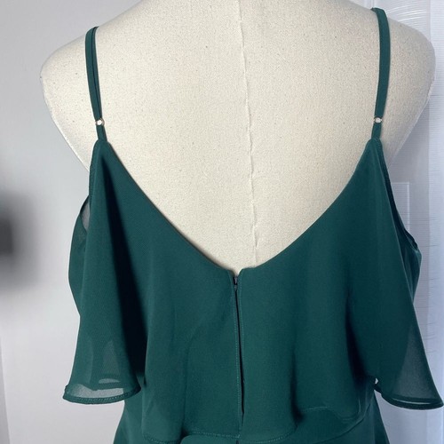 Abito lungo midi Birdy Grey Jane convertibile chiffon verde smeraldo taglia XL - Foto 8 di 13