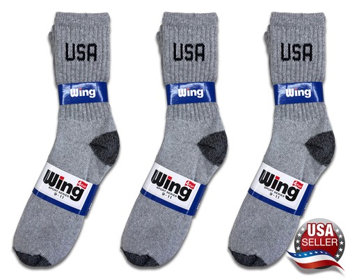 12 Pairs Mens USA Logo Socks Sport Cotton Crew American Theme 1 Dozen Pack - Picture 3 of 5