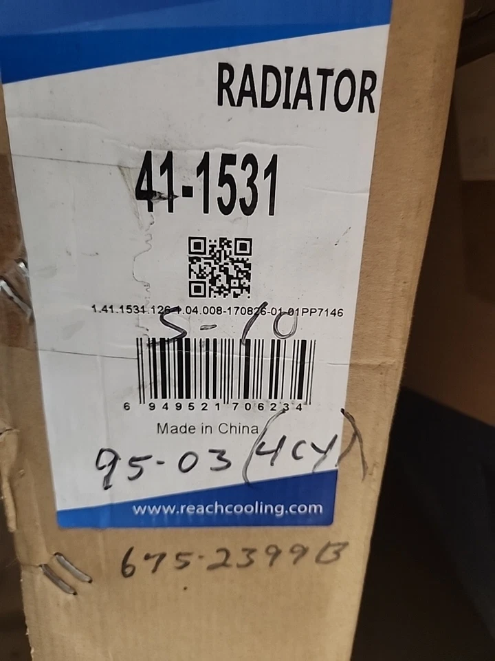 Aluminum Radiator for 95-03 Chevrolet S10 96-97 Isuzu Hombre 2.2L L4 Fits Q1531 - Image 2 of 2