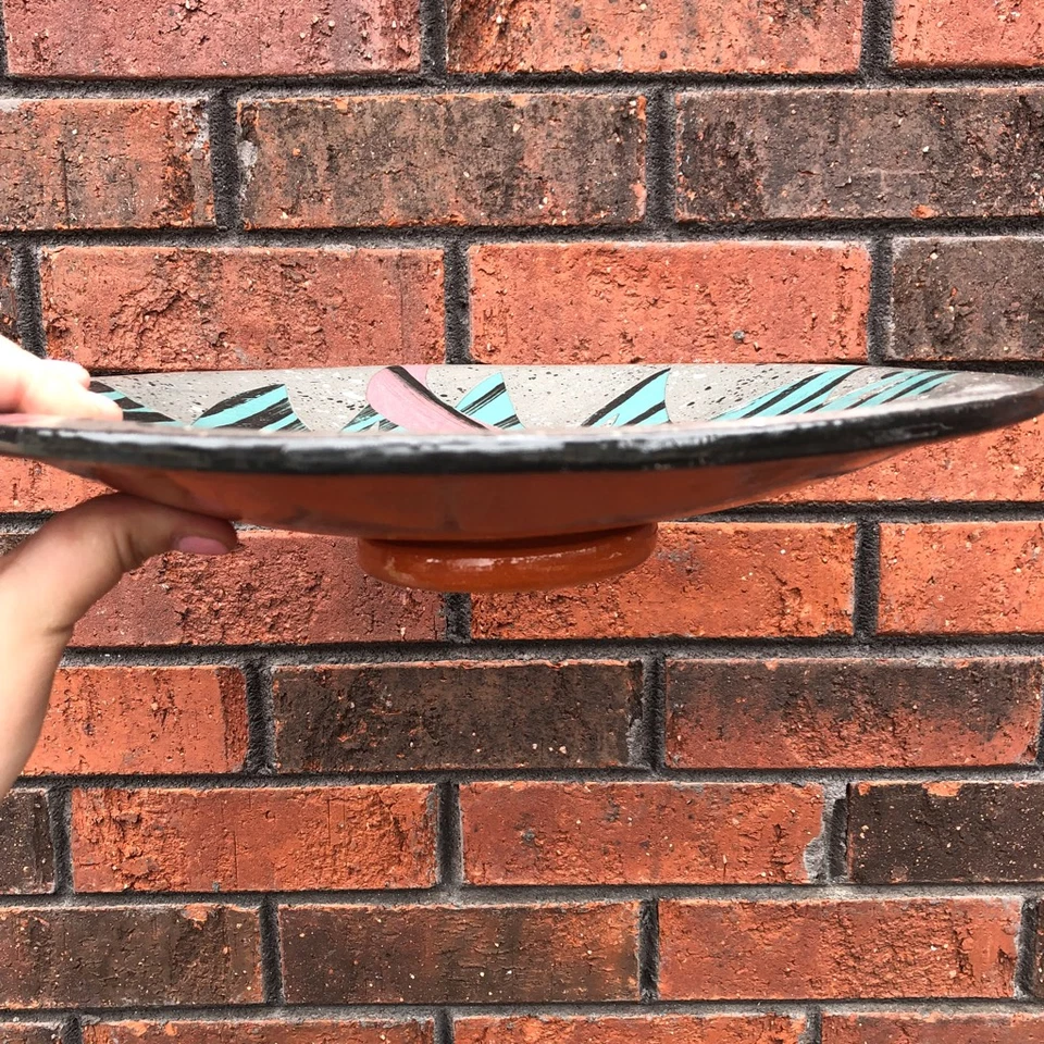 Cuenco de cerámica nativa tribal ovalado vintage años 90 LG Carlsen 1997 Foto 3 de 4