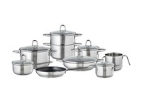 Topfset Induktion 15-Tlg Edelstahl Servierpfanne Stielkasserolle Milchtopf Khg